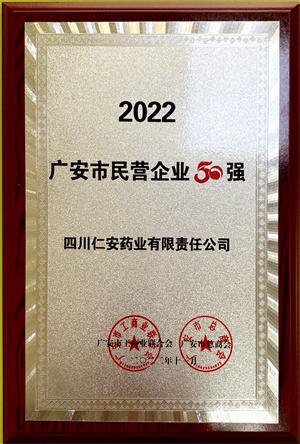 2022.11 廣安市民營企業(yè)50強(qiáng)